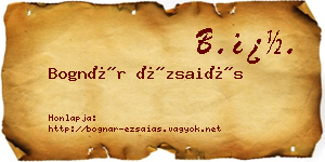 Bognár Ézsaiás névjegykártya