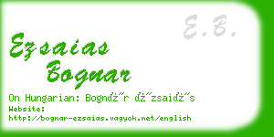 ezsaias bognar business card